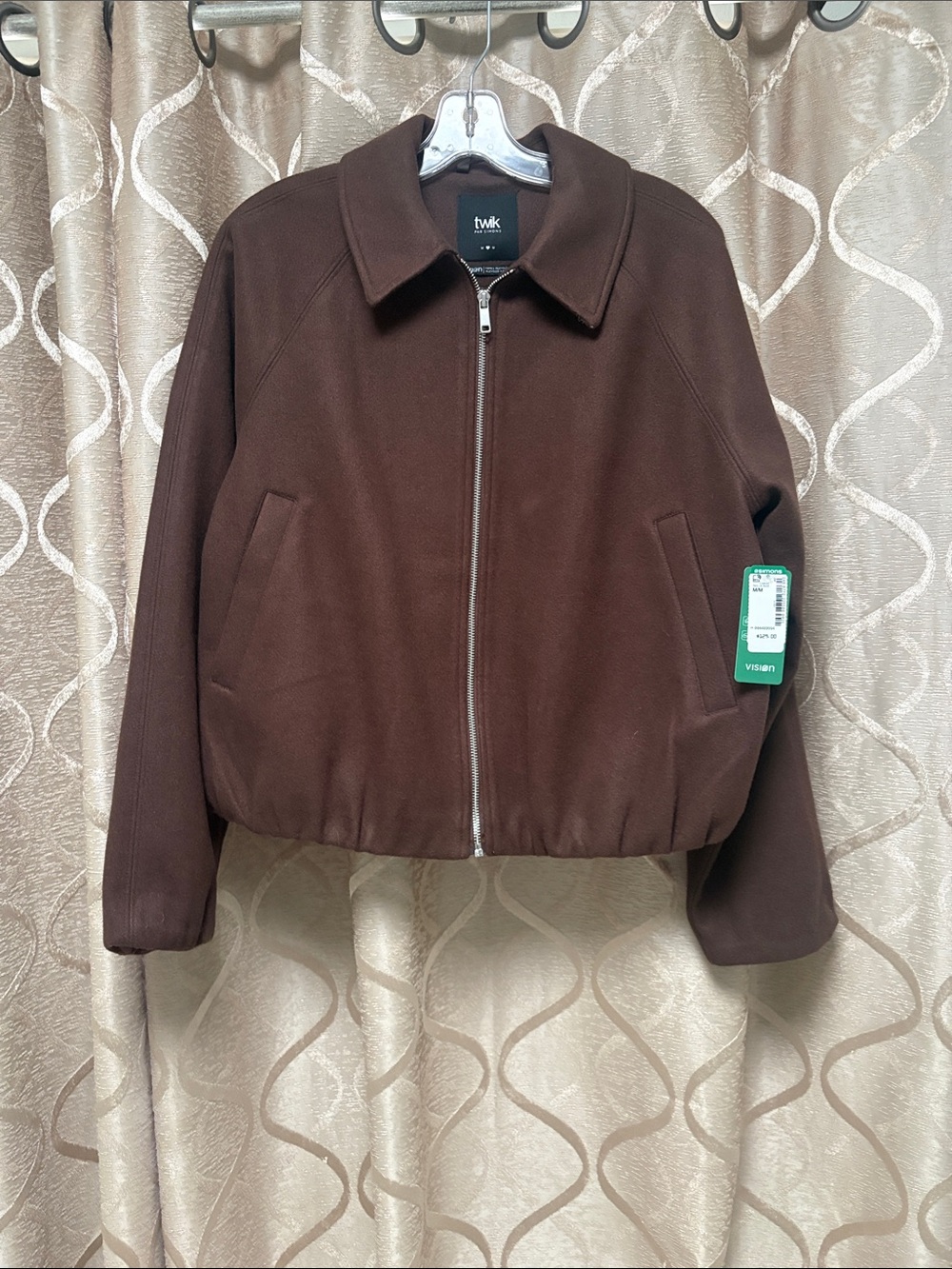 Simons/Twik Boxy Brown zip-up Bomber M